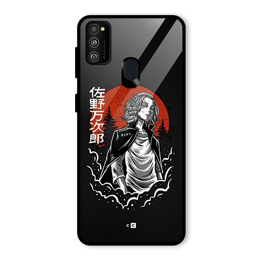 Mickey illustration Glass Back Case for Galaxy M30s