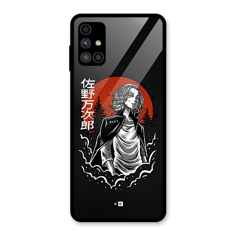 Mickey illustration Glass Back Case for Galaxy M51