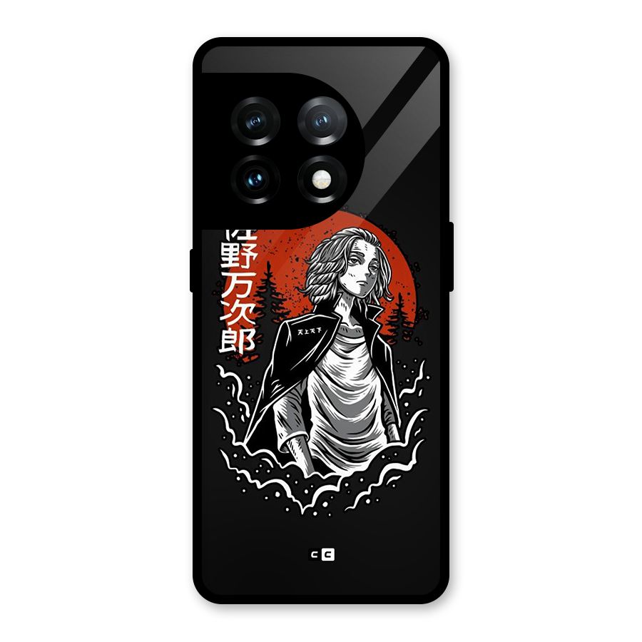 Mickey illustration Glass Back Case for OnePlus 11