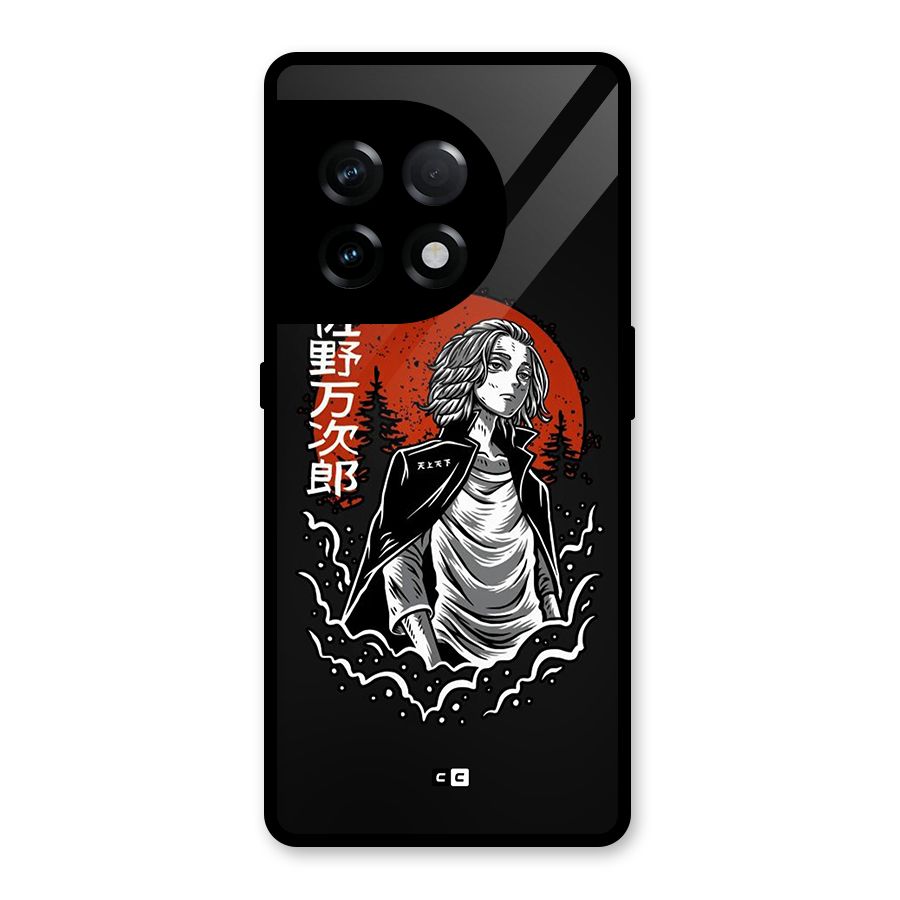 Mickey illustration Glass Back Case for OnePlus 11R