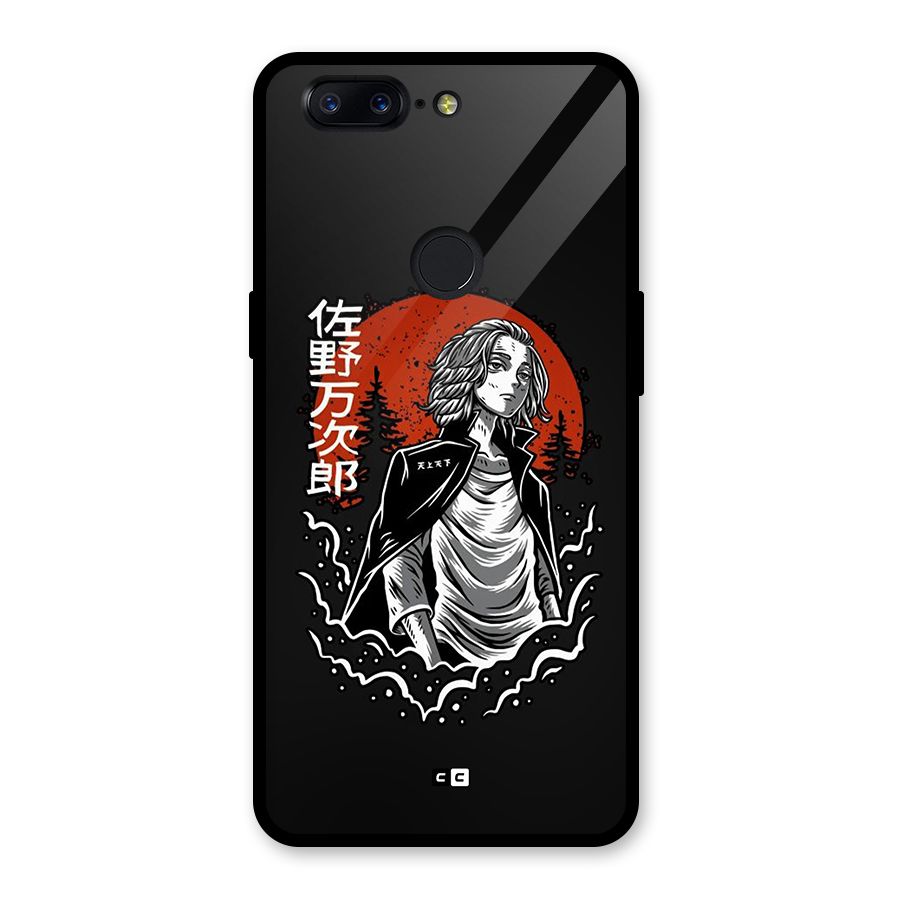 Mickey illustration Glass Back Case for OnePlus 5T