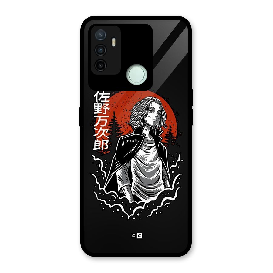 Mickey illustration Glass Back Case for Oppo A53