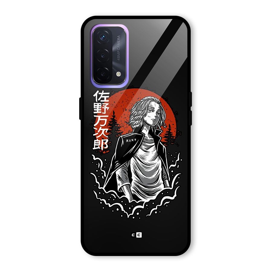 Mickey illustration Glass Back Case for Oppo A74 5G