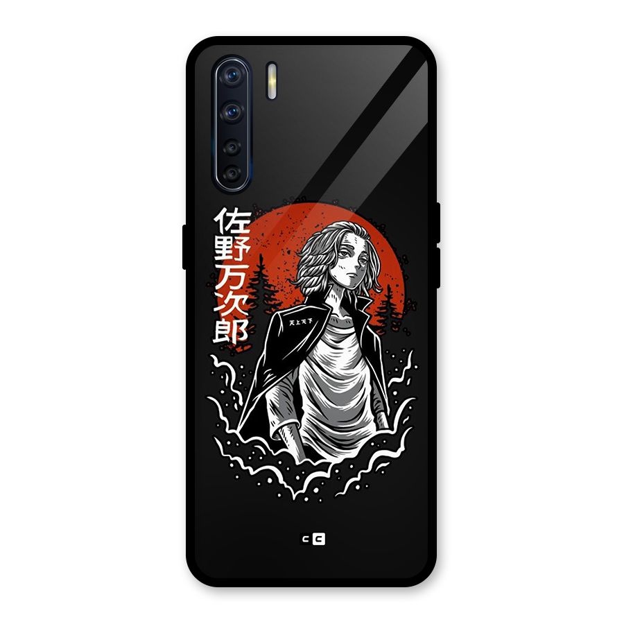Mickey illustration Glass Back Case for Oppo F15