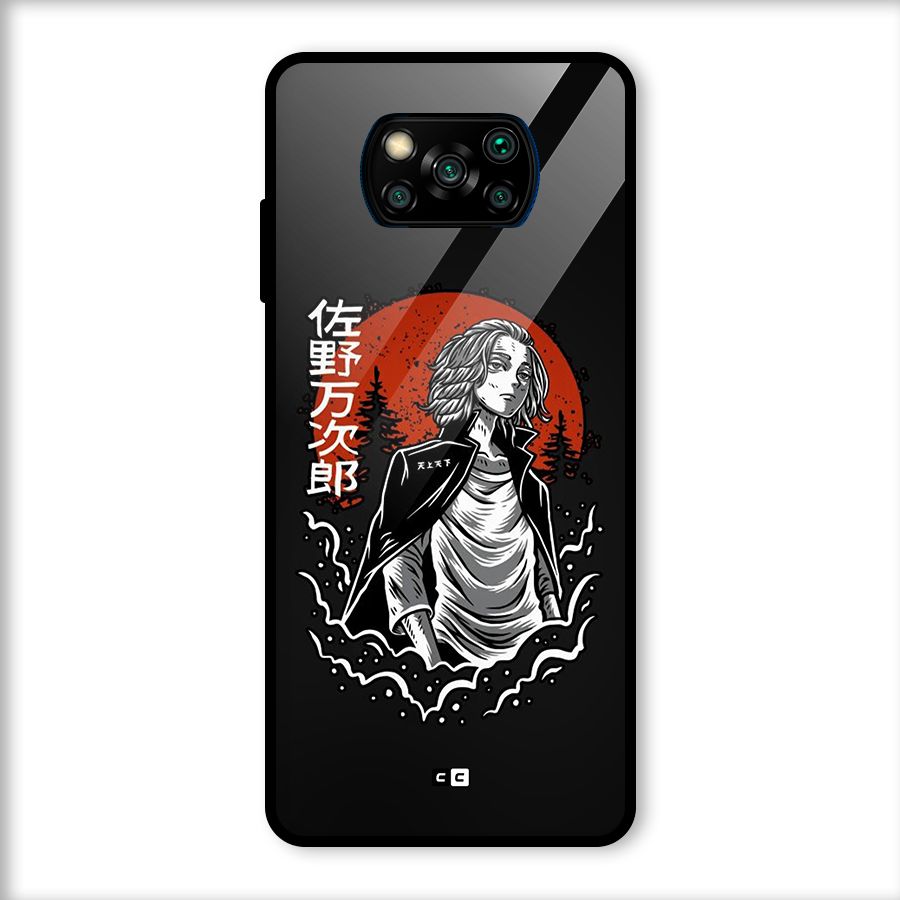 Mickey illustration Glass Back Case for Poco X3