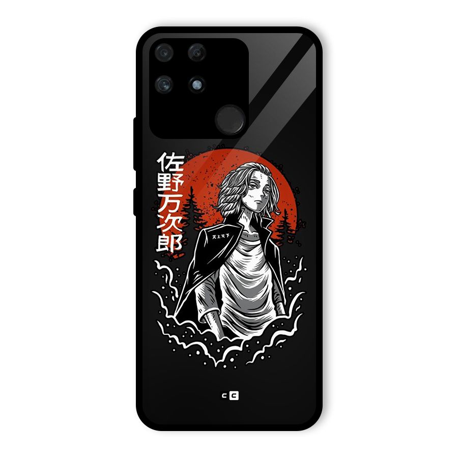 Mickey illustration Glass Back Case for Realme Narzo 50A