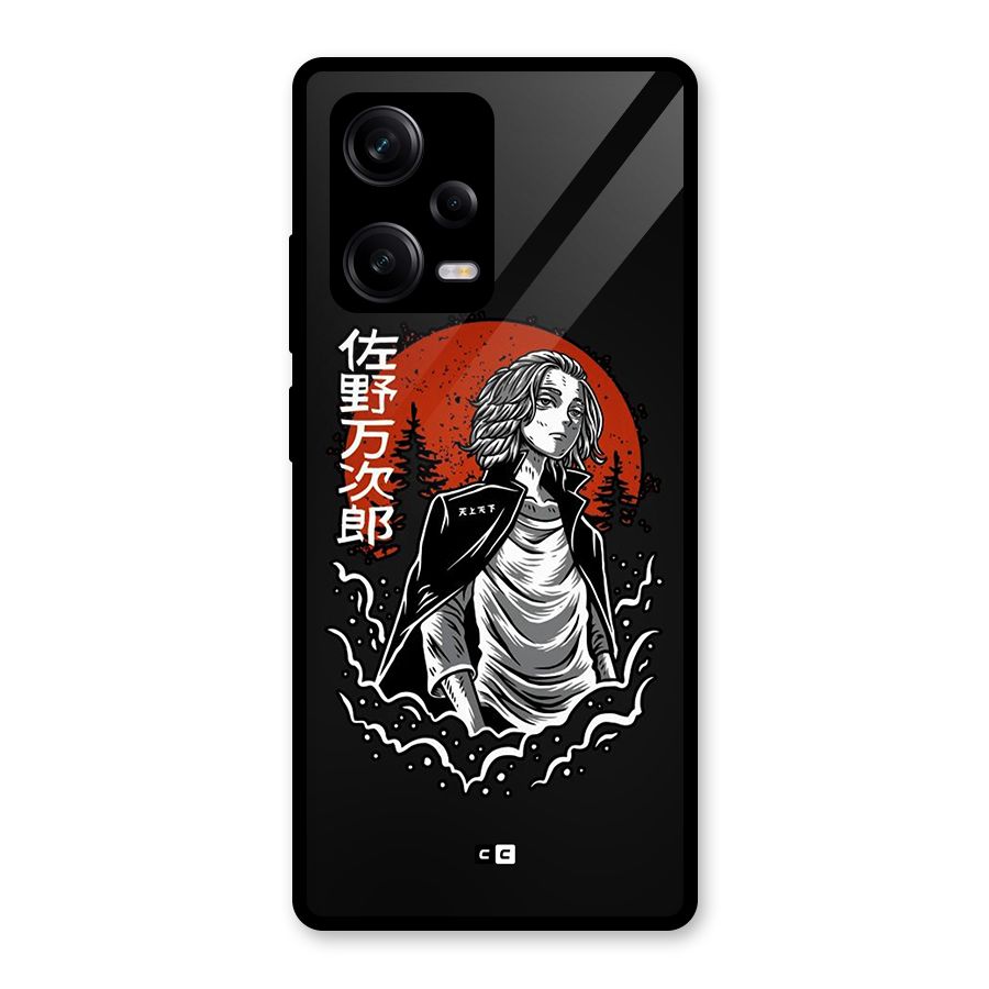 Mickey illustration Glass Back Case for Redmi Note 12 Pro