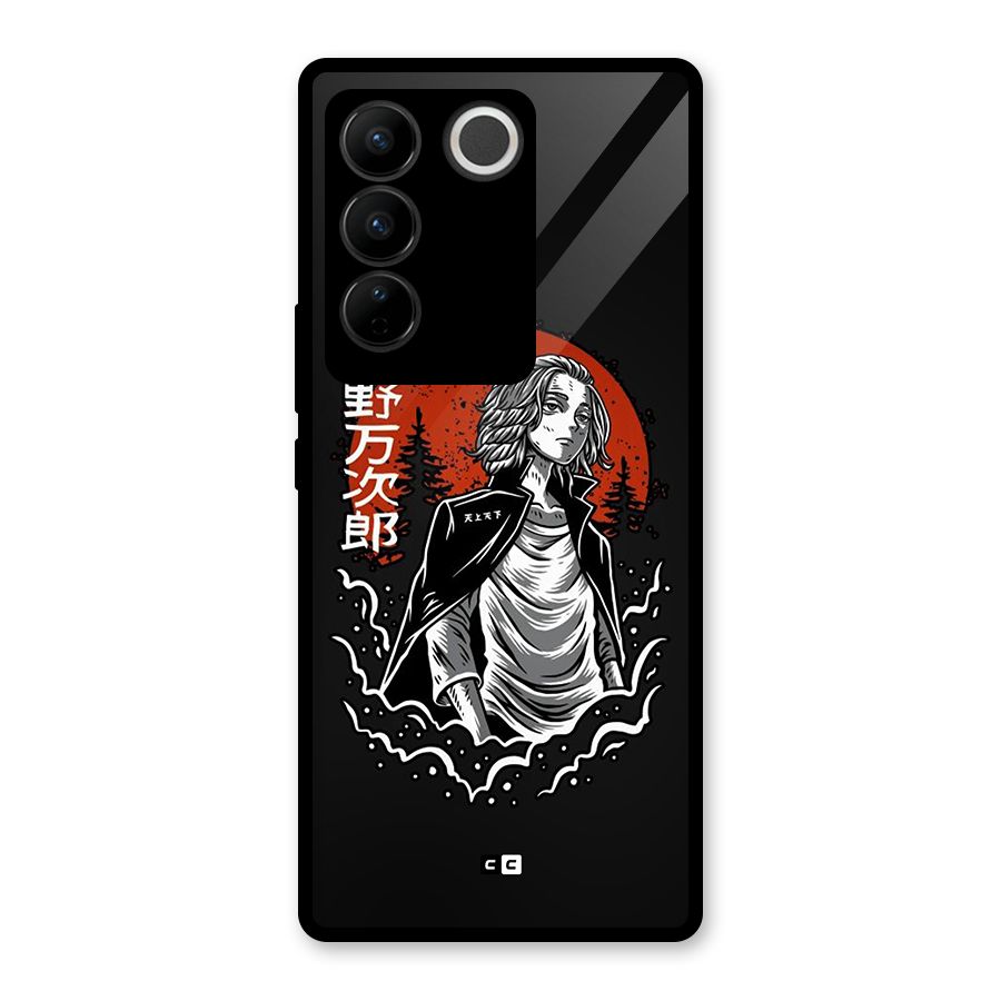 Mickey illustration Glass Back Case for Vivo V27