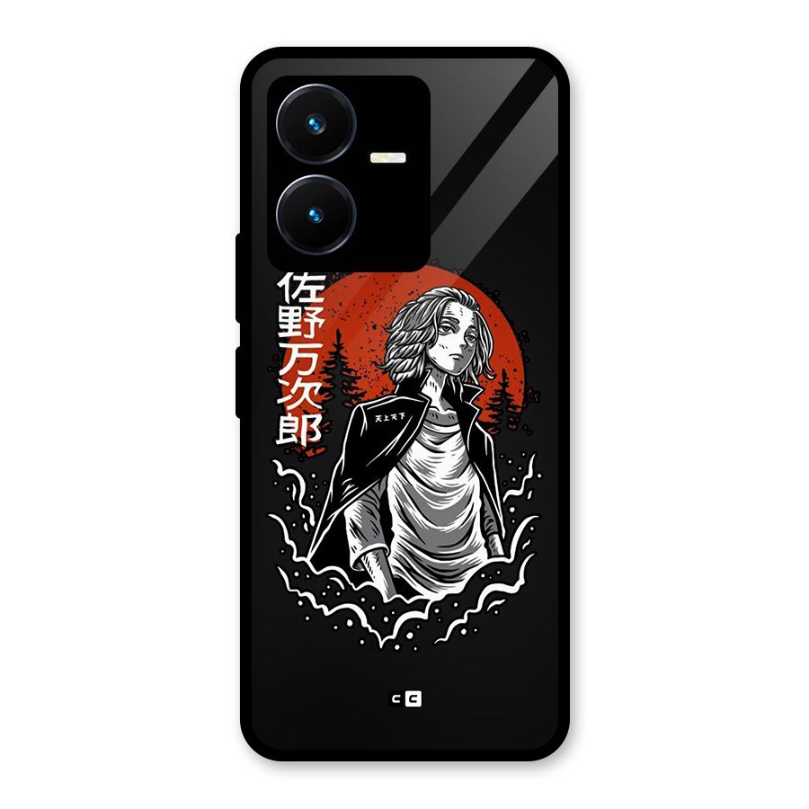Mickey illustration Glass Back Case for Vivo Y22s