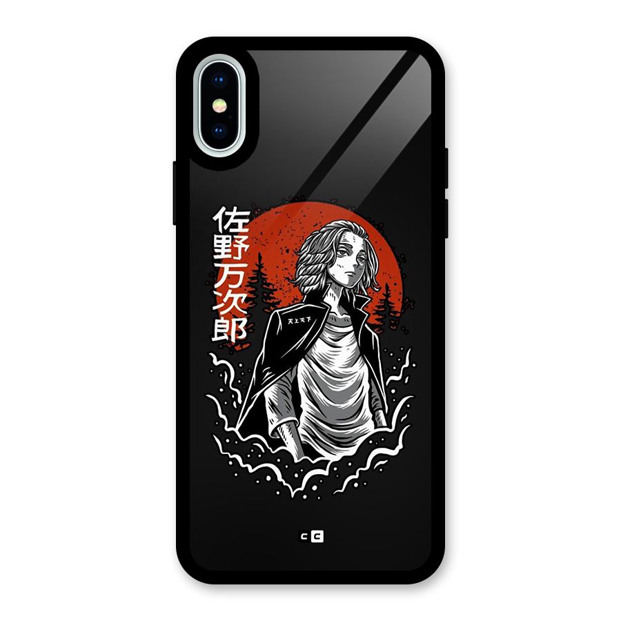 Mickey illustration Glass Back Case for iPhone XS
