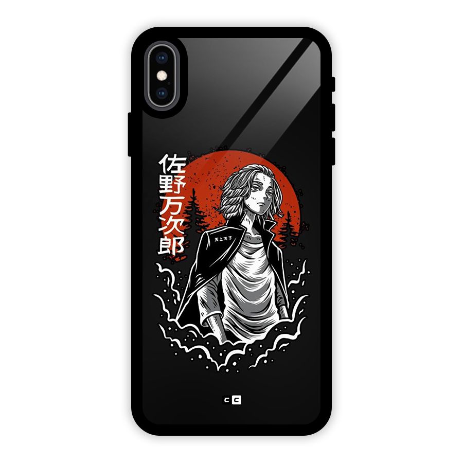 Mickey illustration Glass Back Case for iPhone XS Max