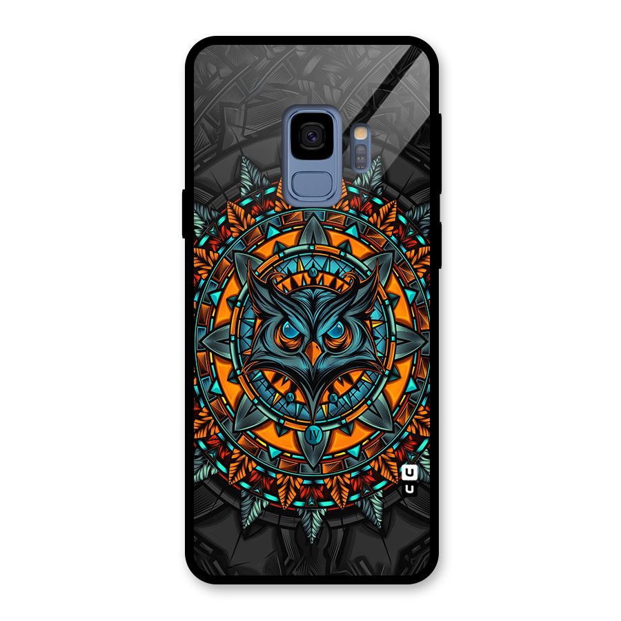 Mighty Owl Artwork Glass Back Case for Galaxy S9