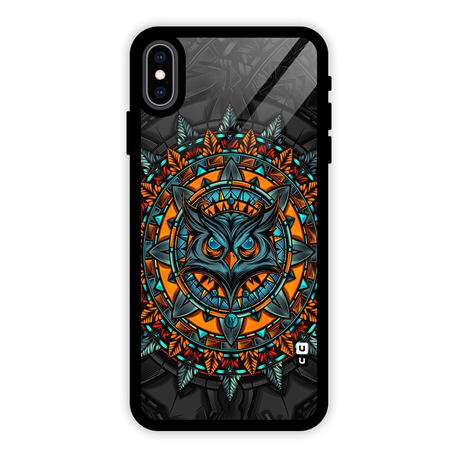 Mighty Owl Artwork Glass Back Case for iPhone XS Max