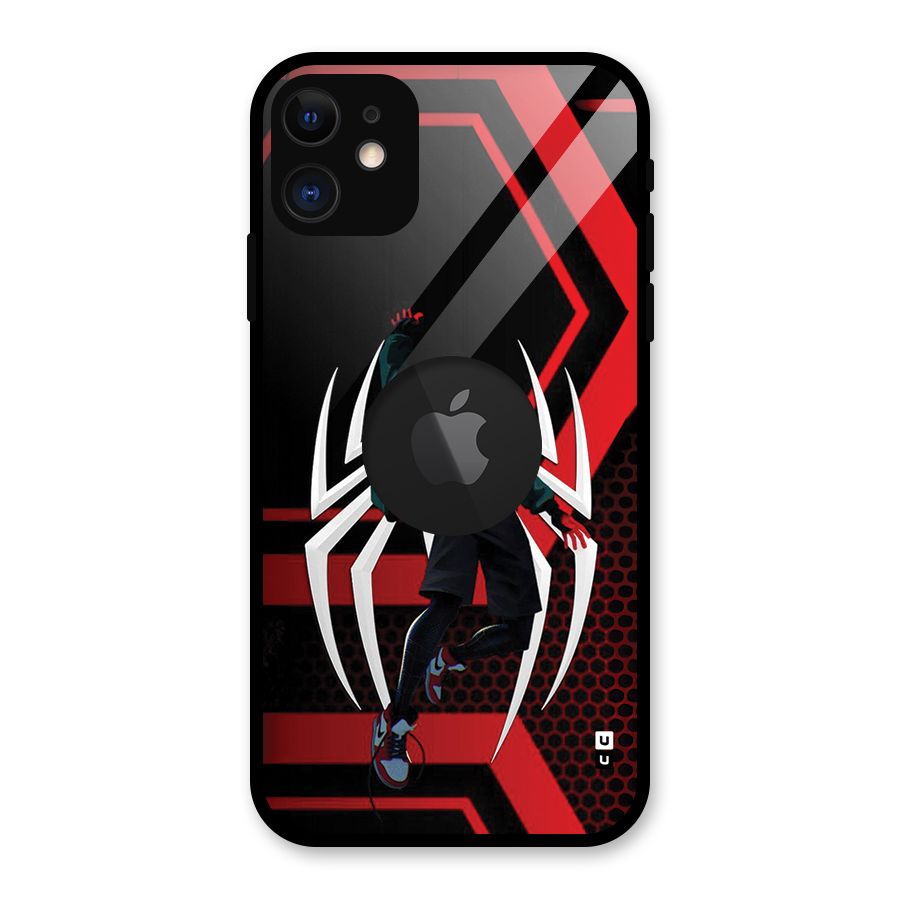 Miles of Multiverse Glass Back Case for iPhone 11 Logo Cut