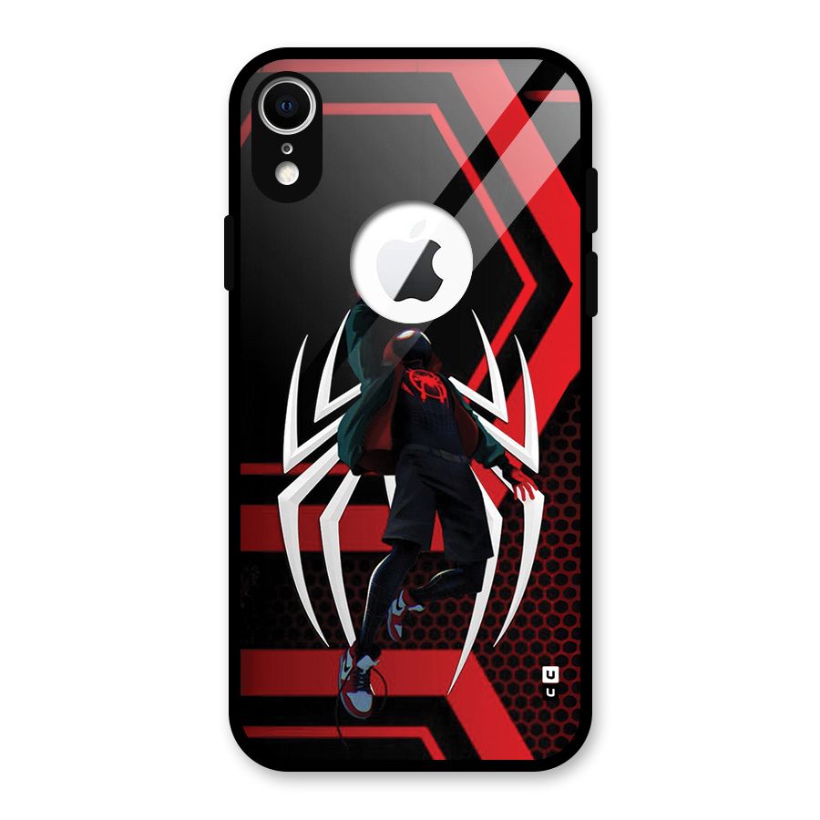 Miles of Multiverse Glass Back Case for iPhone XR Logo Cut