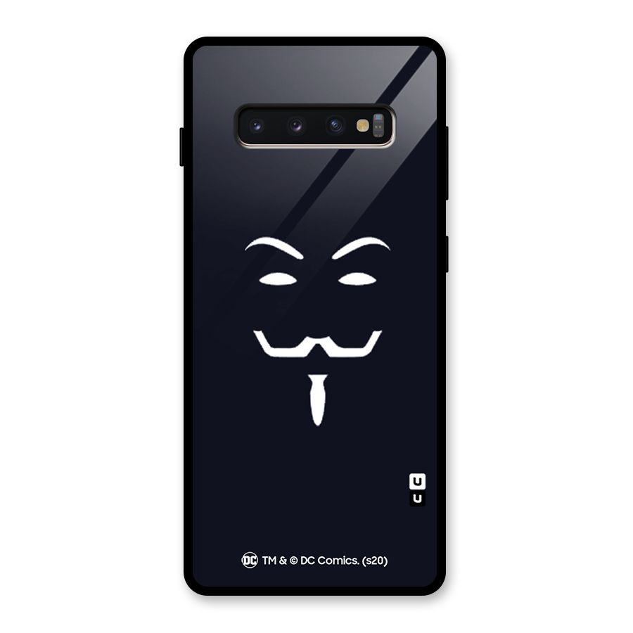 Minimal Anonymous Mask Glass Back Case for Galaxy S10 Plus