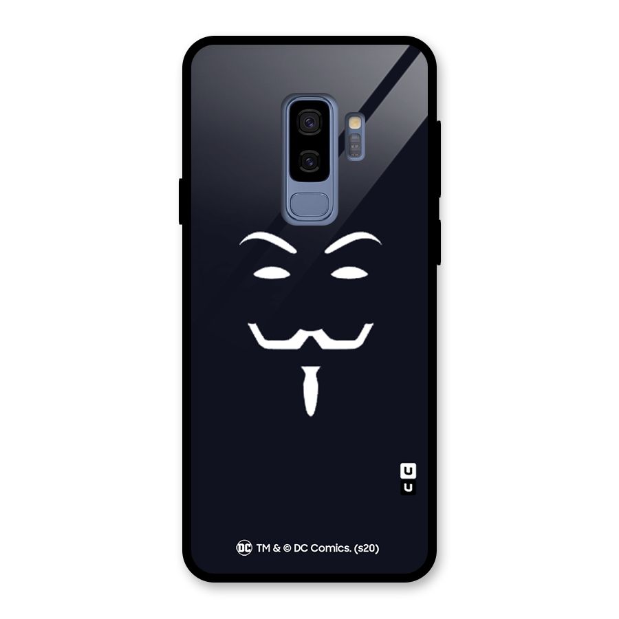 Minimal Anonymous Mask Glass Back Case for Galaxy S9 Plus
