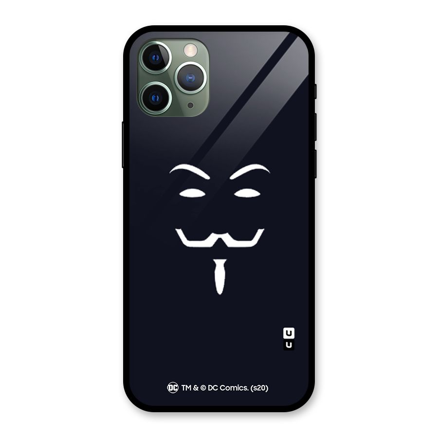 Minimal Anonymous Mask Glass Back Case for iPhone 11 Pro