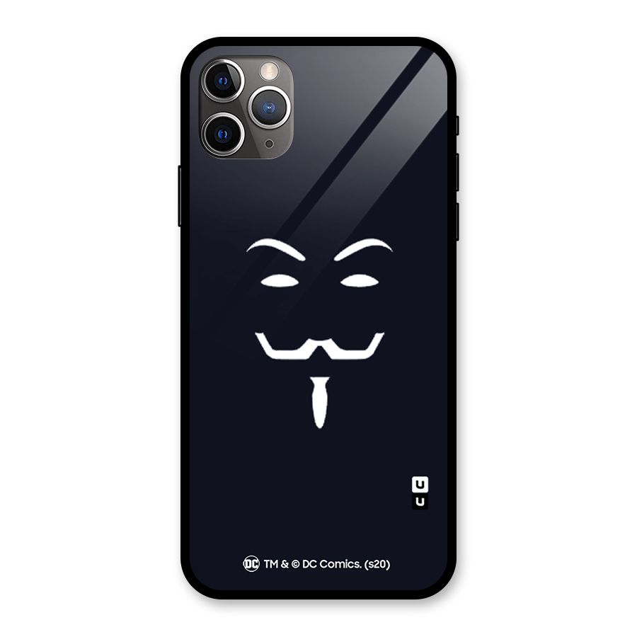 Minimal Anonymous Mask Glass Back Case for iPhone 11 Pro Max