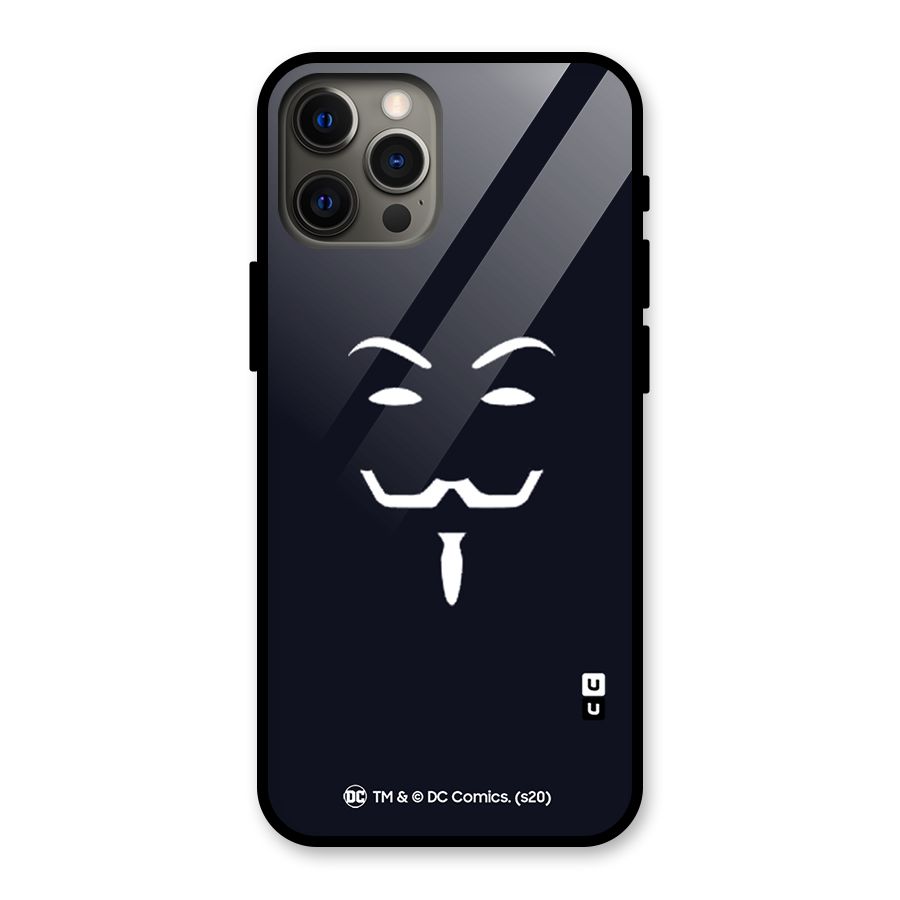 Minimal Anonymous Mask Glass Back Case for iPhone 12 Pro Max