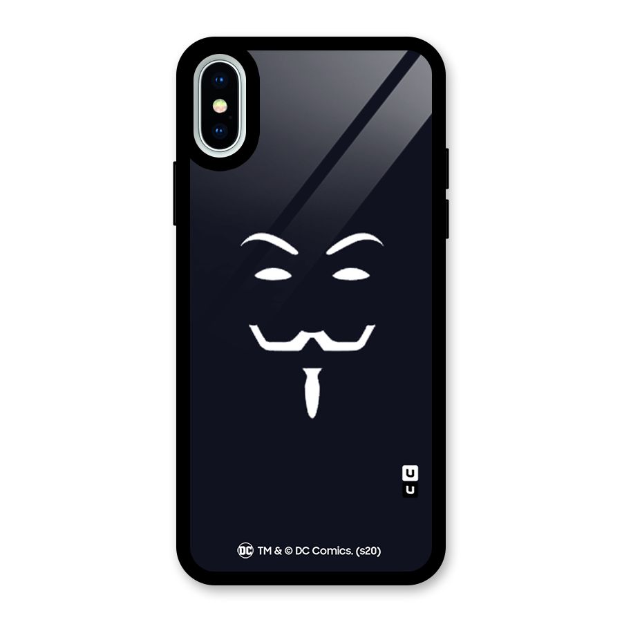 Minimal Anonymous Mask Glass Back Case for iPhone X