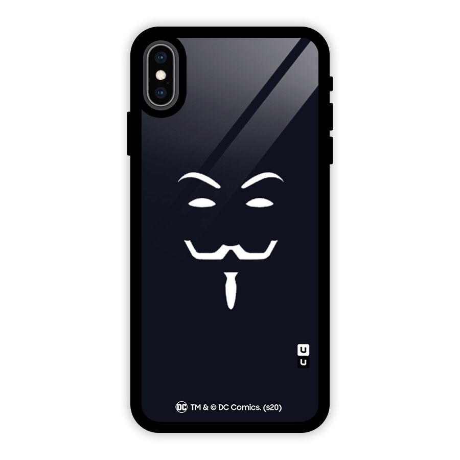 Minimal Anonymous Mask Glass Back Case for iPhone XS Max