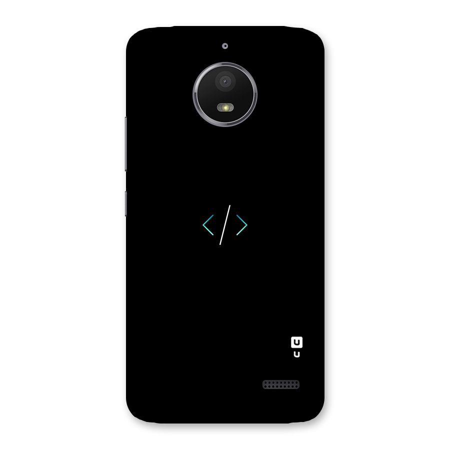 Minimal Dark Coding Back Case for Moto E4