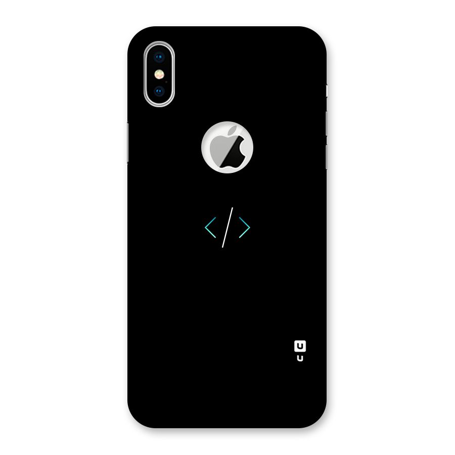 Minimal Dark Coding Back Case for iPhone X Logo Cut
