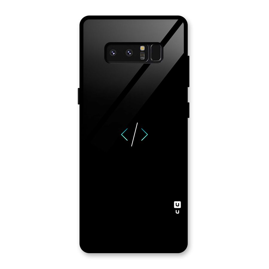 Minimal Dark Coding Glass Back Case for Galaxy Note 8
