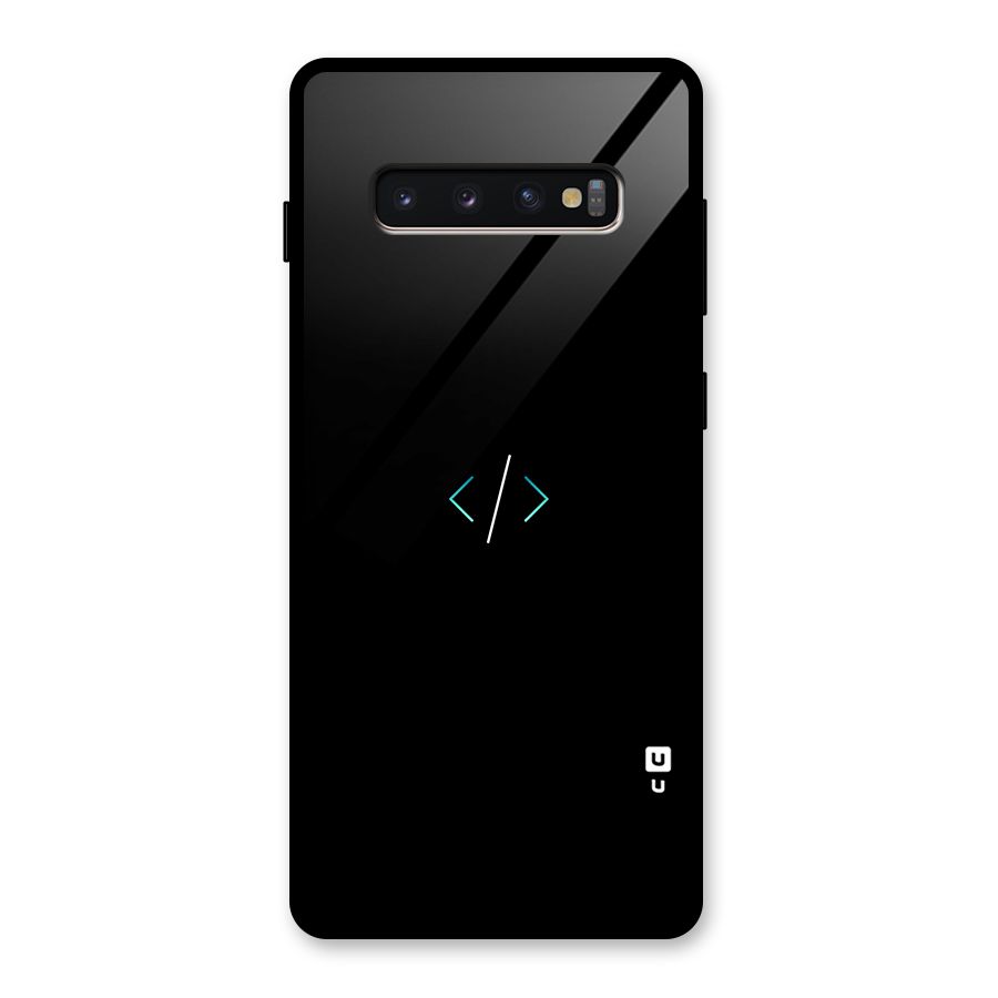 Minimal Dark Coding Glass Back Case for Galaxy S10 Plus