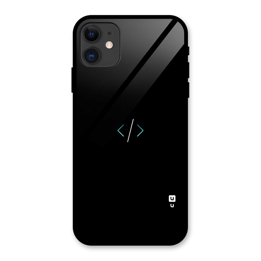 Minimal Dark Coding Glass Back Case for iPhone 11