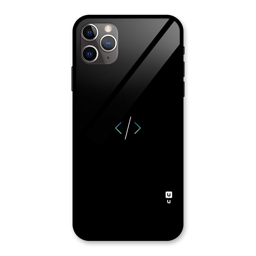Minimal Dark Coding Glass Back Case for iPhone 11 Pro Max