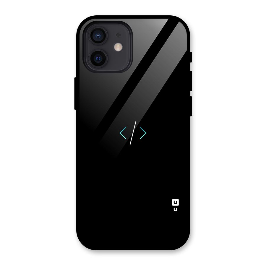 Minimal Dark Coding Glass Back Case for iPhone 12