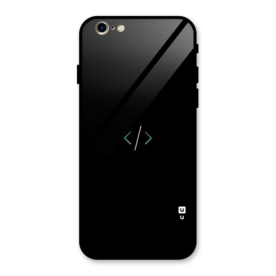 Minimal Dark Coding Glass Back Case for iPhone 6 6S