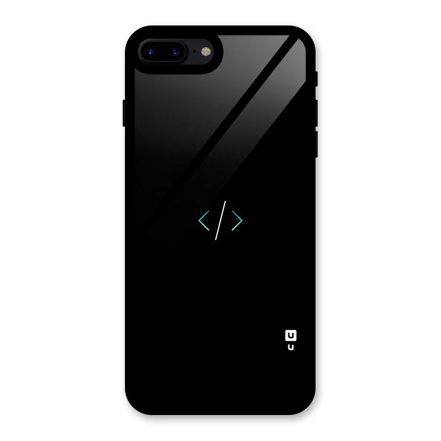 Minimal Dark Coding Glass Back Case for iPhone 8 Plus