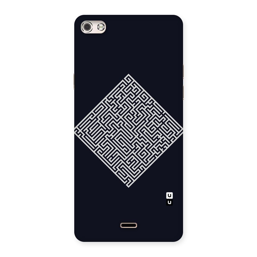 Minimal Maze Pattern Back Case for Micromax Canvas Silver 5
