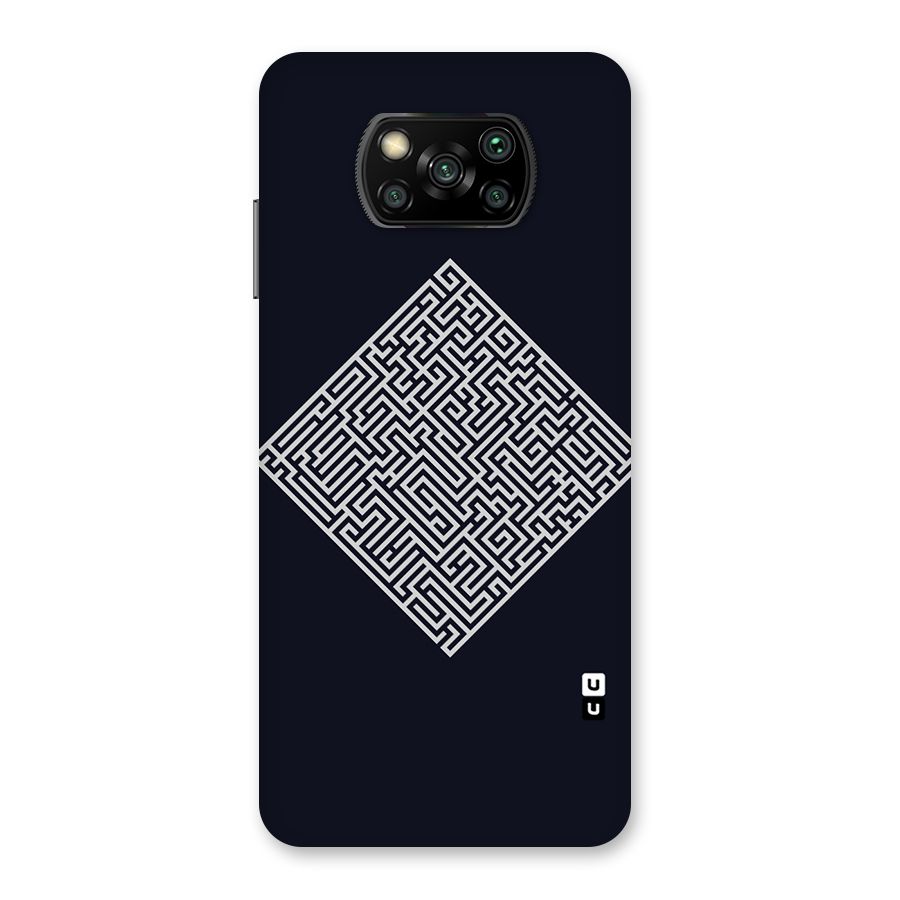 Minimal Maze Pattern Back Case for Poco X3