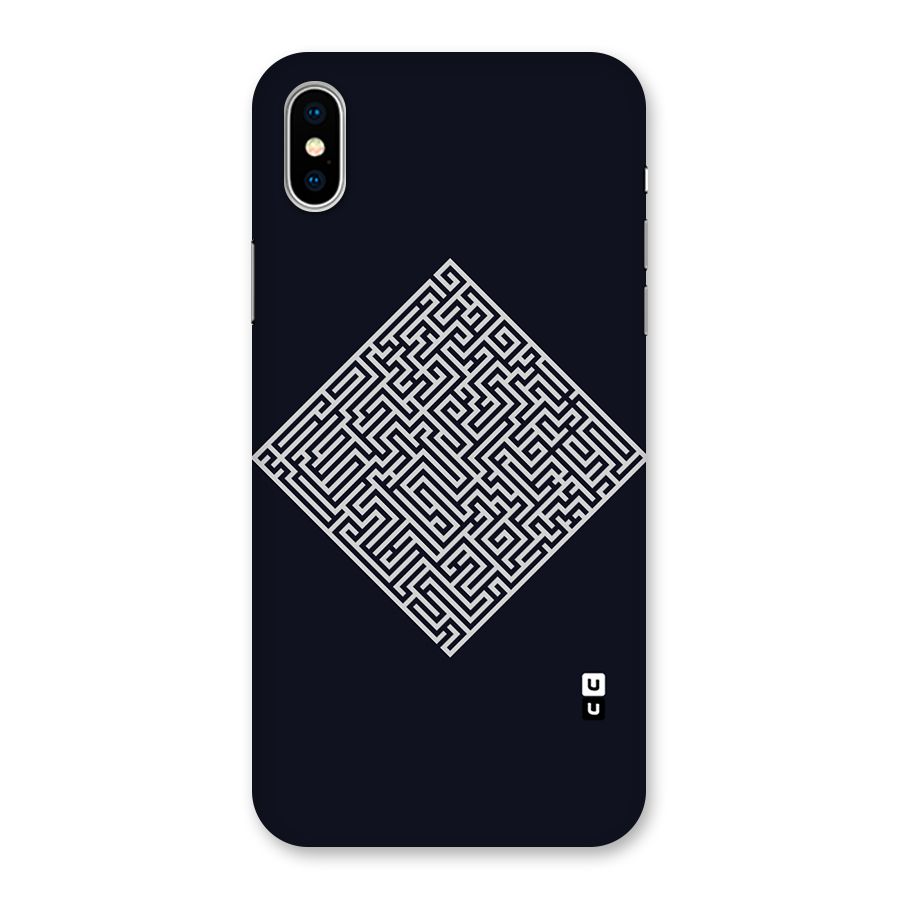 Minimal Maze Pattern Back Case for iPhone XS