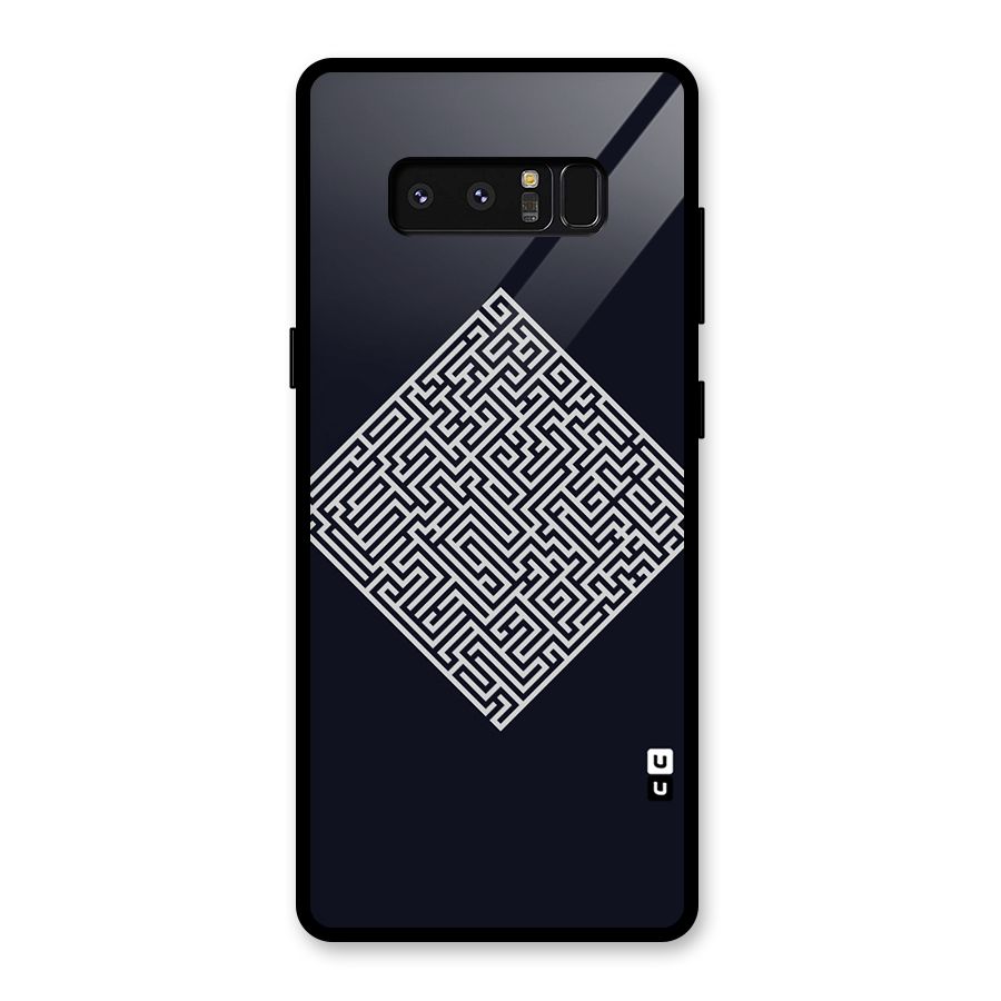 Minimal Maze Pattern Glass Back Case for Galaxy Note 8