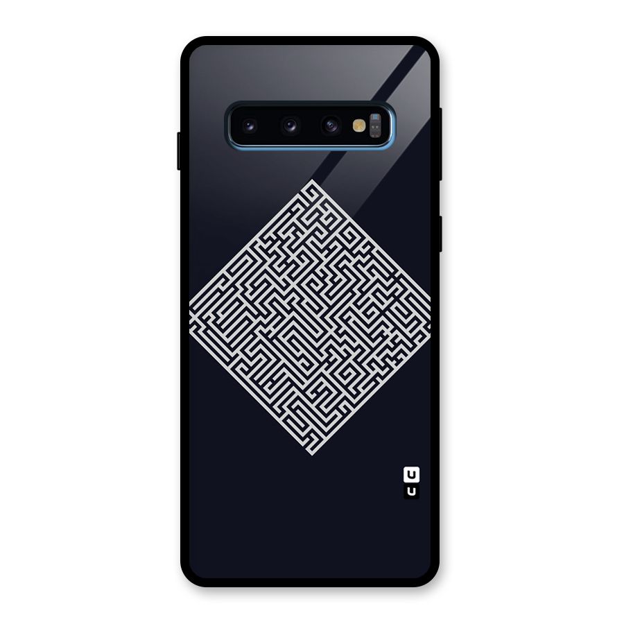 Minimal Maze Pattern Glass Back Case for Galaxy S10