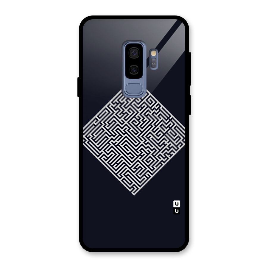 Minimal Maze Pattern Glass Back Case for Galaxy S9 Plus