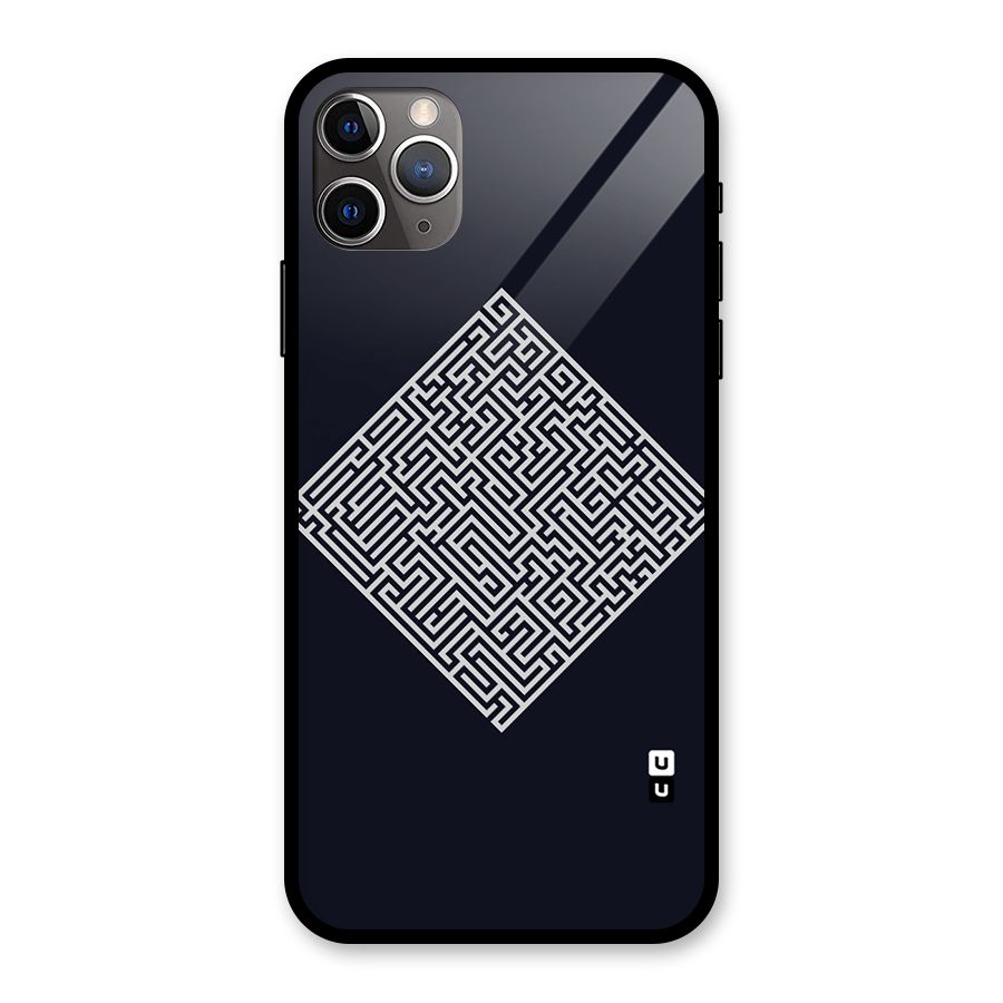 Minimal Maze Pattern Glass Back Case for iPhone 11 Pro Max
