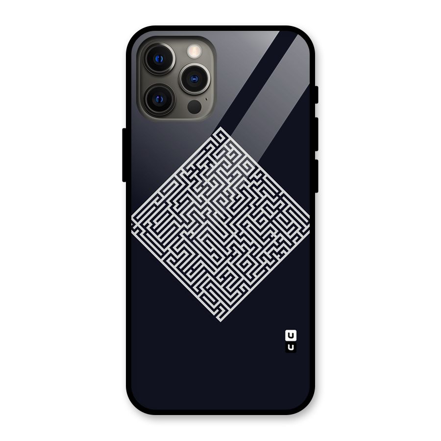 Minimal Maze Pattern Glass Back Case for iPhone 12 Pro Max
