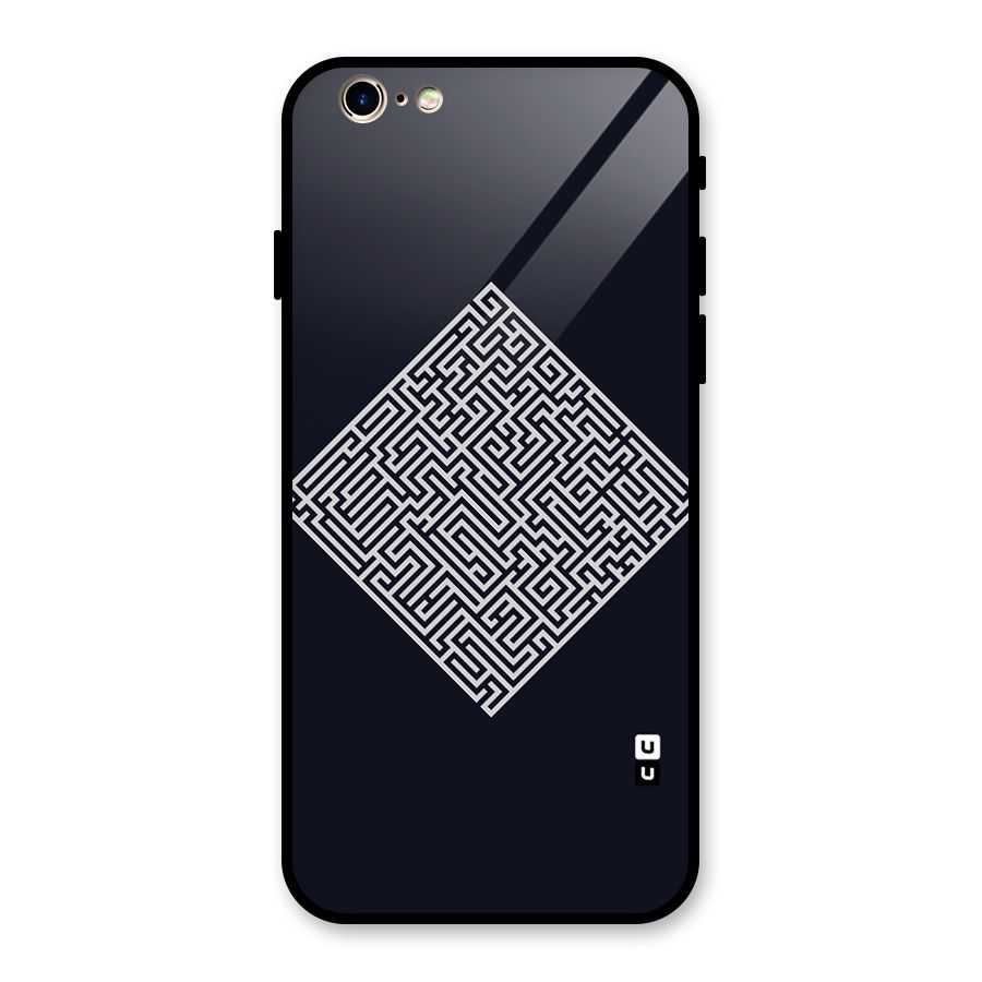 Minimal Maze Pattern Glass Back Case for iPhone 6 6S