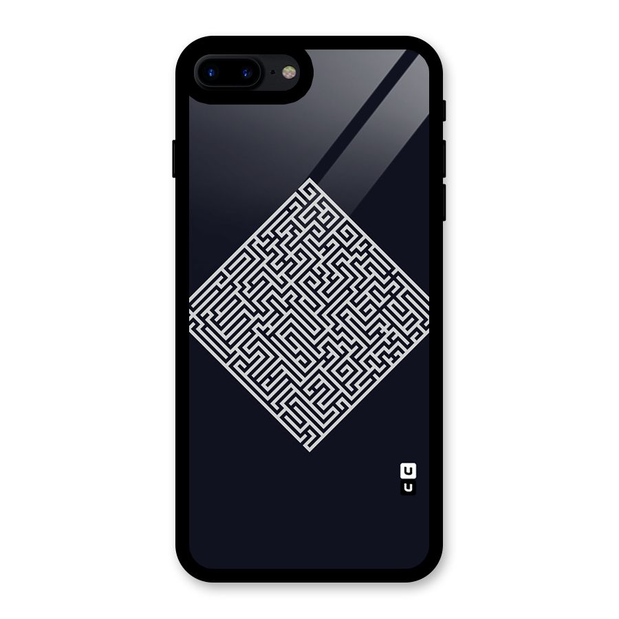 Minimal Maze Pattern Glass Back Case for iPhone 7 Plus