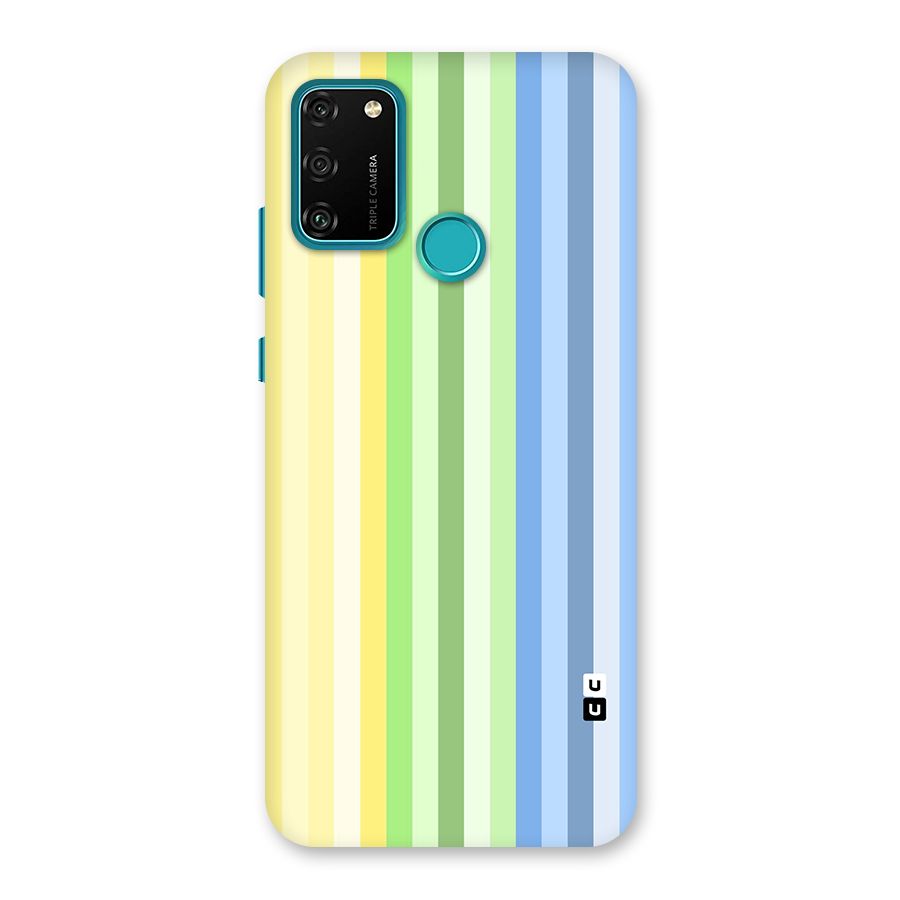 Minimal Pastel Shades Stripes Back Case for Honor 9A
