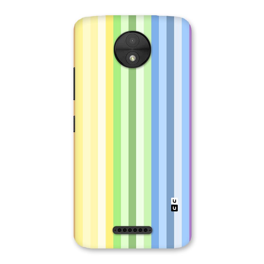 Minimal Pastel Shades Stripes Back Case for Moto C