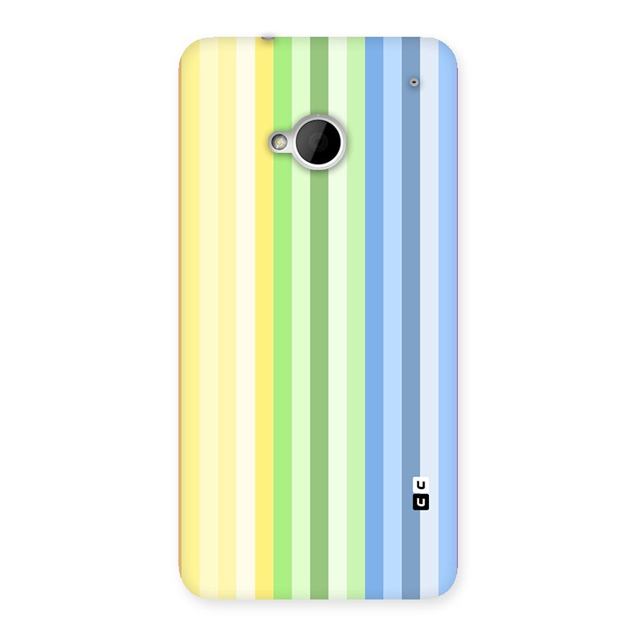 Minimal Pastel Shades Stripes Back Case for One M7 (Single Sim)