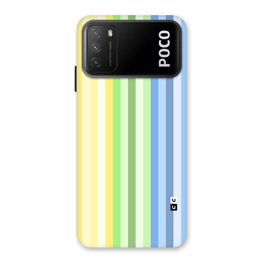 Minimal Pastel Shades Stripes Back Case for Poco M3