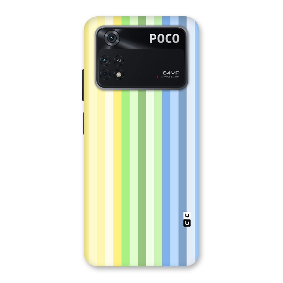 Minimal Pastel Shades Stripes Back Case for Poco M4 Pro 4G